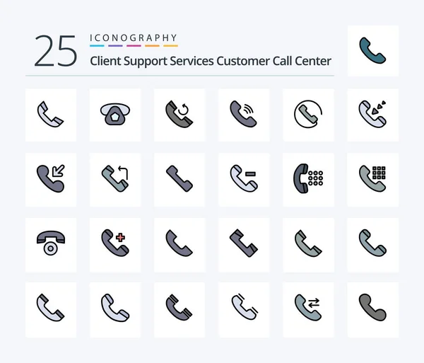Call Line Filled Icon Pack Including Call Call Call Answer — Stock Vector
