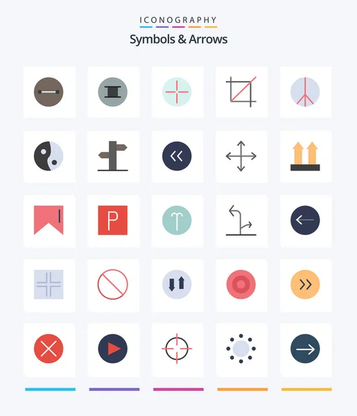 Creative Symbols Arrows Flat Icon Pack Back Signal Hippie Direction — vektorikuva