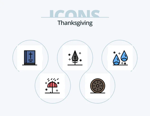 Thanks Giving Line Filled Icon Pack Icon Design Game Thanksgiving — Stock vektor