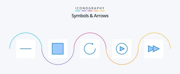 Symbols Arrows Blue Icon Pack Including Forward — Vettoriale Stock