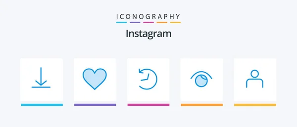 Instagram Blue Icon Pack Including Sets People Logo Instagram Watch — Stockvektor