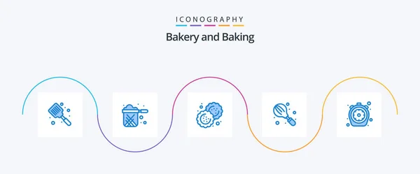 Baking Blue Icon Pack Including Kitchen Cooking Restaurant Baking Cookie — Stock Vector