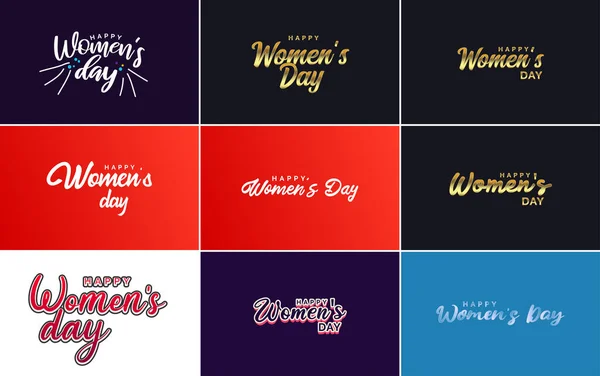 Abstract Happy Women Day Logo Women Face Love Vector Logo — Stockový vektor