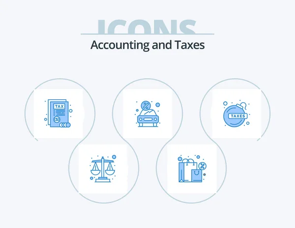 Taxes Blue Icon Pack Icon Design Fianc Loan Bomb Report — Stock Vector