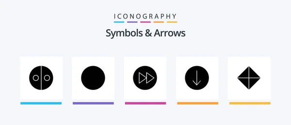 Symbols Arrows Glyph Icon Pack Including Symbols Sign Arrows Safety — Stockvektor