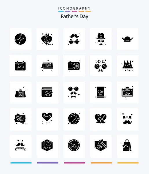 Creative Fathers Day Glyph Solid Black Icon Pack Calendar Day — Stock Vector