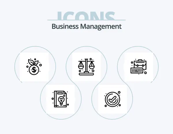 Business Management Line Icon Pack Icon Design Management Business Business — Stock Vector