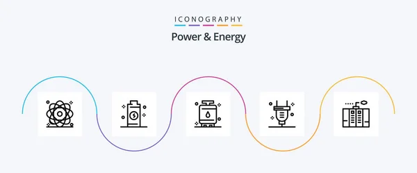 Power Energy Line Icon Pack Including Electricity Power Power Plug — Stock Vector