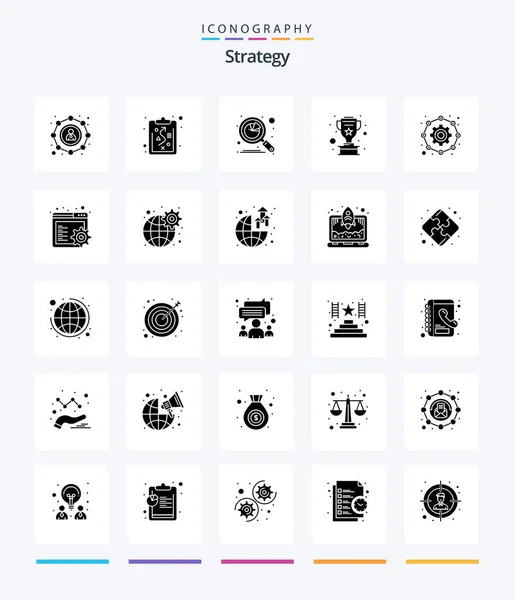 Creative Strategy Glyph Solid Black Icon Pack Configuration Star Analytics — Vettoriale Stock