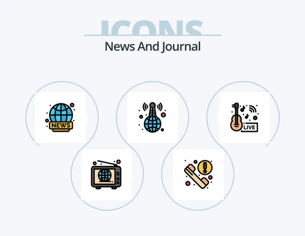 News Line Llenado Icon Pack Icon Design Discurso Presentación Vivo — Archivo Imágenes Vectoriales