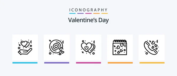 Valentines Day Line Icon Pack Including Heart Mail Bouquet Love — Stockvector