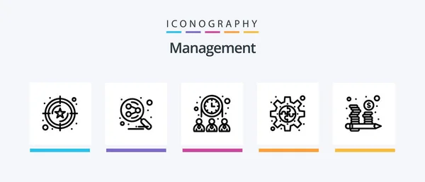 Management Line Icon Pack Including Active Learning Recruitment Management Hiring — Stock Vector