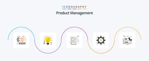 Product Management Flat Icon Pack Including Product Options Delivery Optimization — Stok Vektör