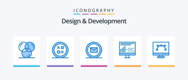 Design Development Blue Icon Pack Including Programing Design Coding Online — стоковый вектор