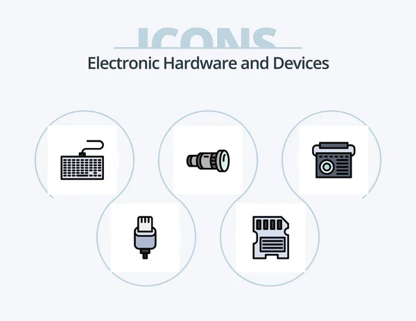 Devices Line Filled Icon Pack Icon Design Camera Sound Call — Vetor de Stock