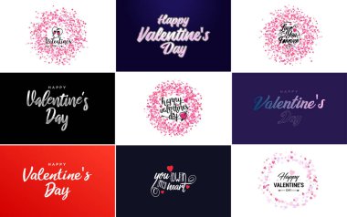 Be My Valentine lettering with a heart design. suitable for use in Valentine's Day cards and invitations