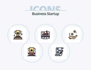 Business Startup Line Filled Icon Pack 5 Icon Design. business . sign. eye . hand . business