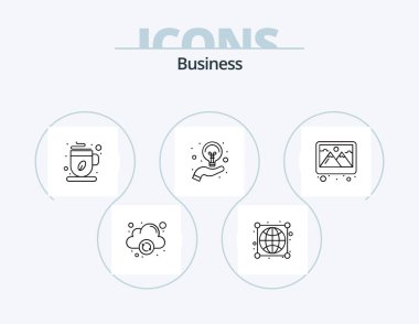 Business Line Icon Pack 5 Icon Design. online. browser. archive. idea. creative