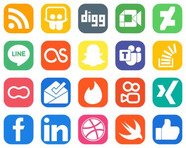 20 High Resolution Social Media Icons such as peanut. stock. line and question icons. Professional Gradient Icon Set