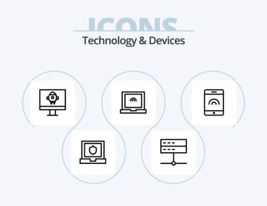 Devices Line Icon Pack 5 Icon Design. technology. gadgets. laptop. devices. set