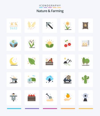 Creative Nature And Farming 25 Flat icon pack  Such As plant. seeds. farming. farming. agriculture