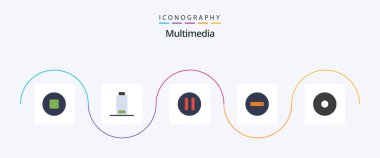 Multimedia Flat 5 Icon Pack Including . minus. multimedia