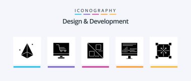 Design and Development Glyph 5 Icon Pack Including coding. programing. startup. development. coding. Creative Icons Design