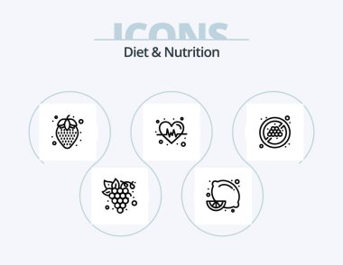 Diet And Nutrition Line Icon Pack 5 Icon Design. whey. protein. heart. nutrition. healthy