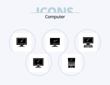 Computer Glyph Icon Pack 5 Icon Design. . . laptop. pc. device