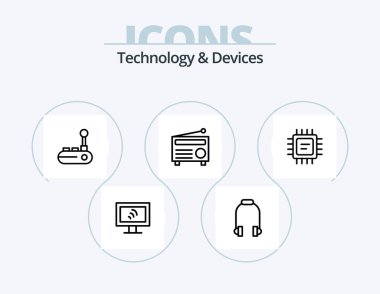 Devices Line Icon Pack 5 Icon Design. film. stabilizer. cd. pc. computer