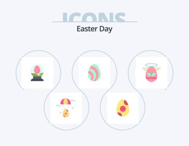 Easter Flat Icon Pack 5 Icon Design. easter. angle. globe. spring. eastre