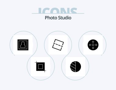 Photo Studio Glyph Icon Pack 5 Icon Design. . reel. photography. footage. straighten