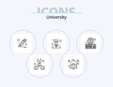 University Line Icon Pack 5 Icon Design. online assignment. achievement. education. star. award