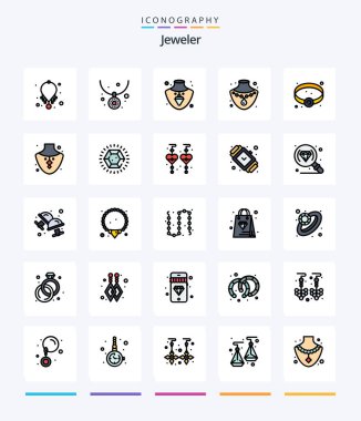 Creative Jewellery 25 Line FIlled icon pack  Such As wedding. jewelry. jewelry. diamond. jewelry