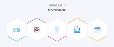 Miscellaneous 25 Flat icon pack including time. book. open email. email