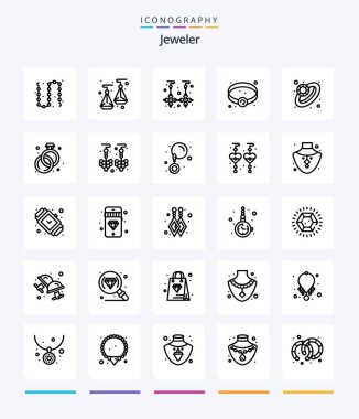 Creative Jewellery 25 OutLine icon pack  Such As ring. diamond. drop. jewel. bracelet
