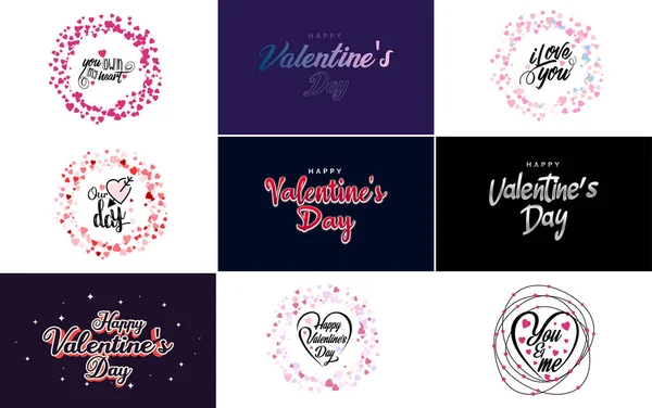 Valentine Lettering Heart Design Suitable Use Valentine Day Cards Invitations — 图库矢量图片