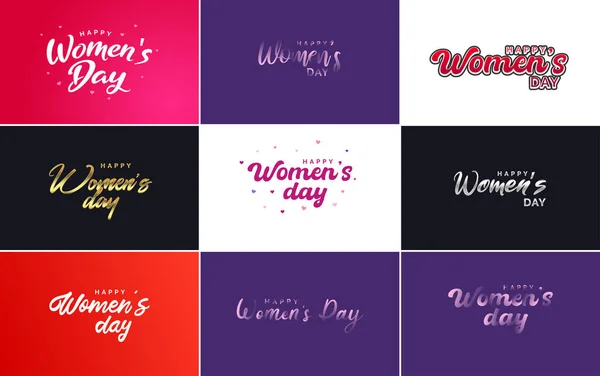 International Women Day Lettering Love Shape Suitable Use Cards Invitations — Vettoriale Stock