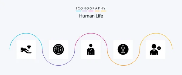 Human Glyph Icon Pack Including Person Delete Human Person Accessibility — Vettoriale Stock