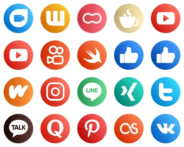 Social Media Icons Your Business Meta Literature Youtube Wattpad Icons — Stok Vektör