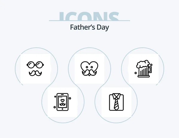 Fathers Day Line Icon Pack Icon Design Fathers Day Dad — Stock Vector