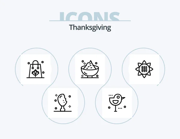 Thanksgiving Line Icon Pack Icon Design Holiday Calendar Pie Thanksgiving — Stok Vektör