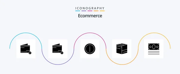 Ecommerce Glyph Icon Pack Including Online Information Money — Vettoriale Stock