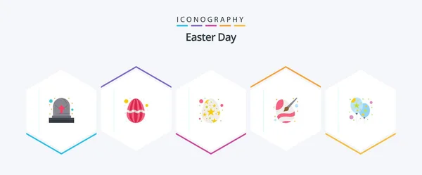 Easter Flat Icon Pack Including Event Paint Egg Egg Color — Image vectorielle