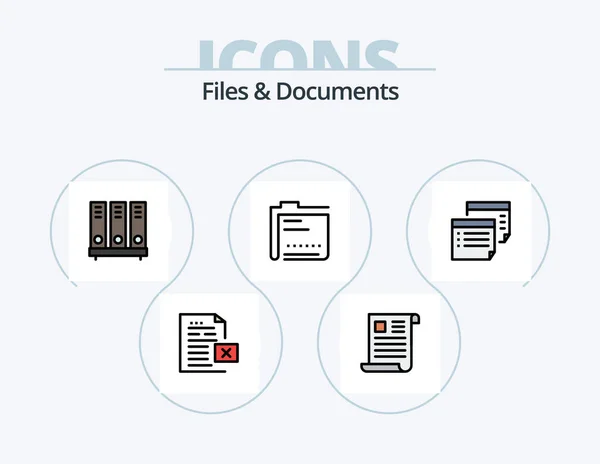 Files Documents Line Filled Icon Pack Icon Design Document Badge — Stock vektor