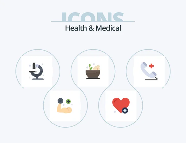 Health Medical Flat Icon Pack Icon Design Medical Medical Soup — Stok Vektör