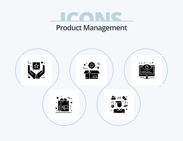 Product Management Glyph Icon Pack Icon Design Delivery Boxes Consultant — Wektor stockowy