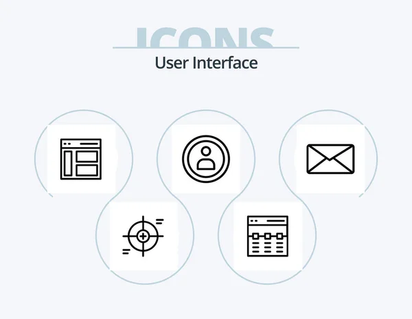 User Interface Line Icon Pack Icon Design Sidebar Interface Interface — Vettoriale Stock