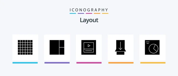 Layout Glyph Icon Pack Including Analytics Creative Icons Design — Stockvector