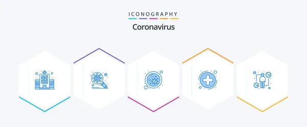 Coronavirus Blue Icon Pack Including Coronavirus Healthcare Virus Health Microbe — Image vectorielle